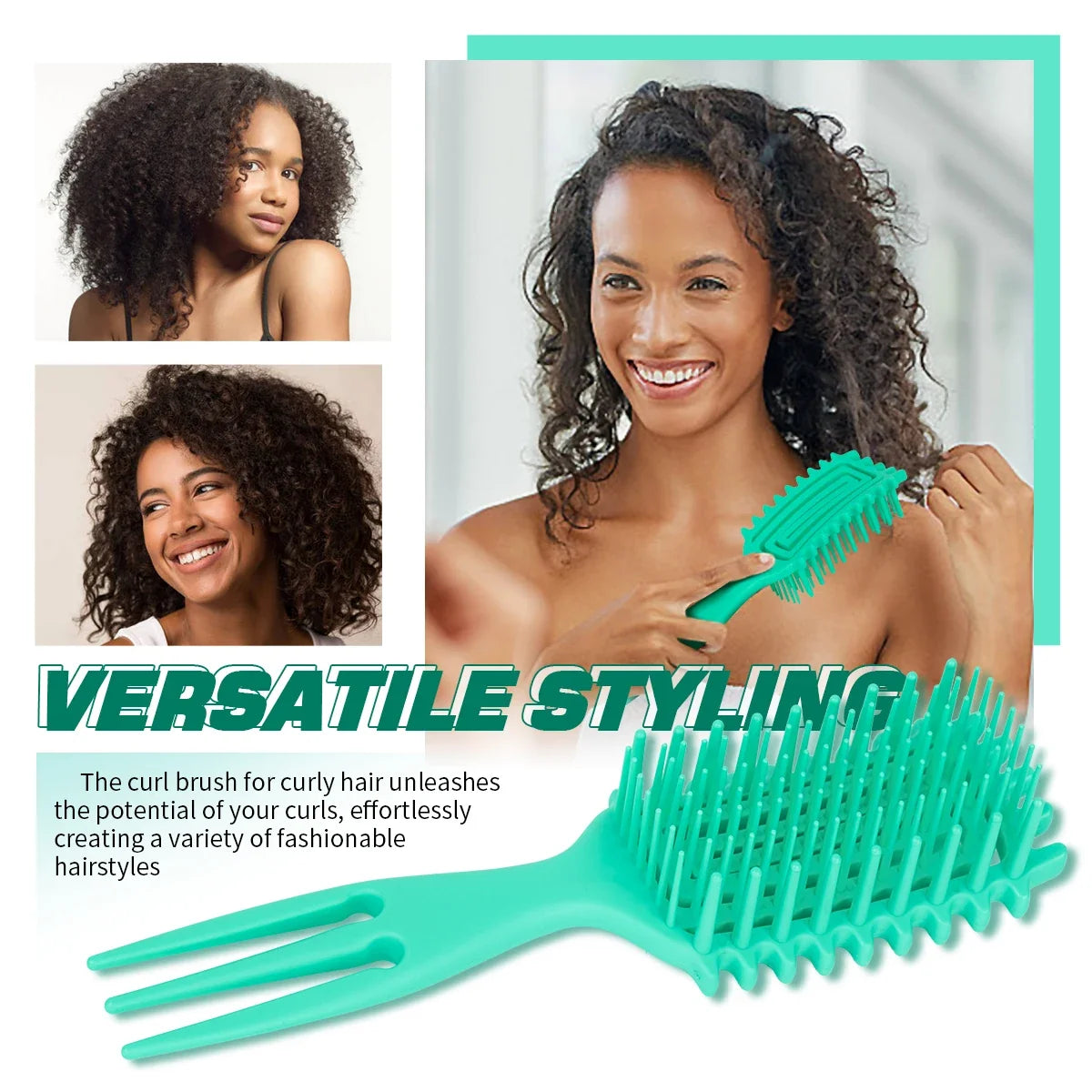 3 in 1 Curl Define Styling Brush Hollow Out Detangling Hair Brush Tangled Hair Comb Shaping Defining Curls Barber Styling Tools