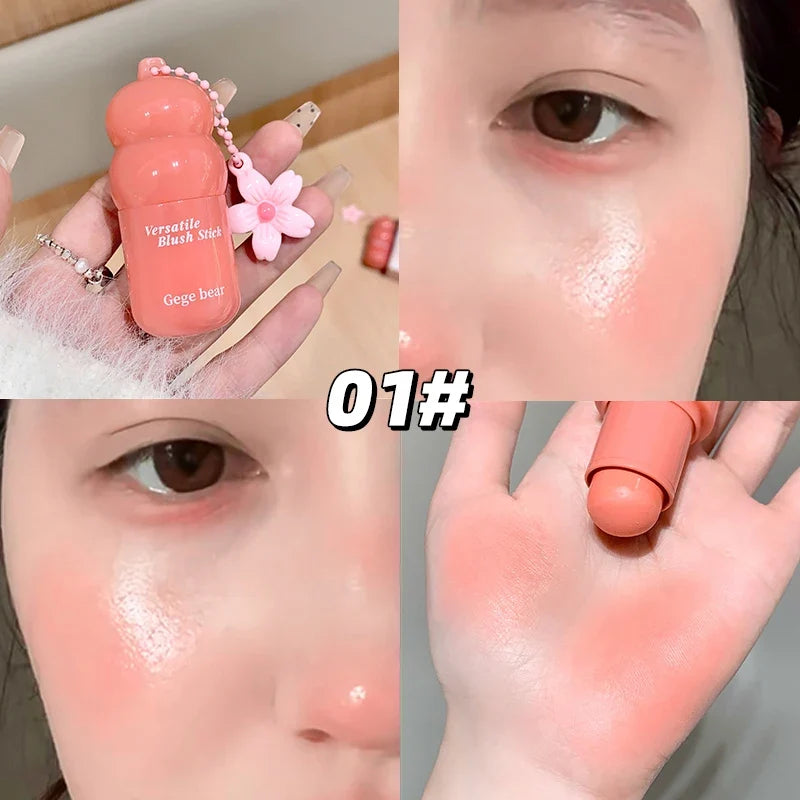 Gege Bear Velvet Liquid Blush Matte Sponge Head Blusher Natural Lasting Brighten Facial Contour Blush Tint Makeup