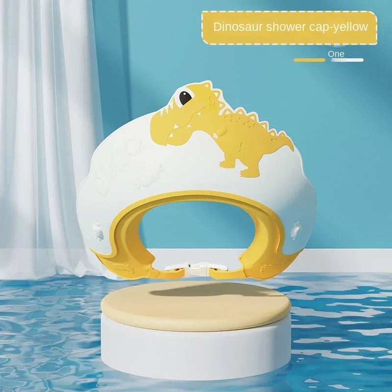 Baby Shower Cap Shield Shower Cap for Kids Visor Hat for Eye Ear Protection for Children Cute Dinosaur for Washing Hair Bathing