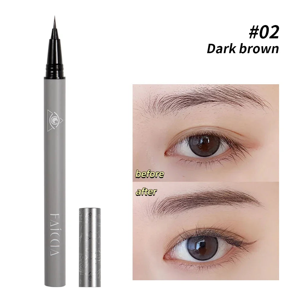 1PCS Waterproof Liquid Eyebrow Easy To Color Long Lasting Sweat-proof Eyebrow Pen 0.01MM Ultra Thin Head Eye Makeup Cosmetics