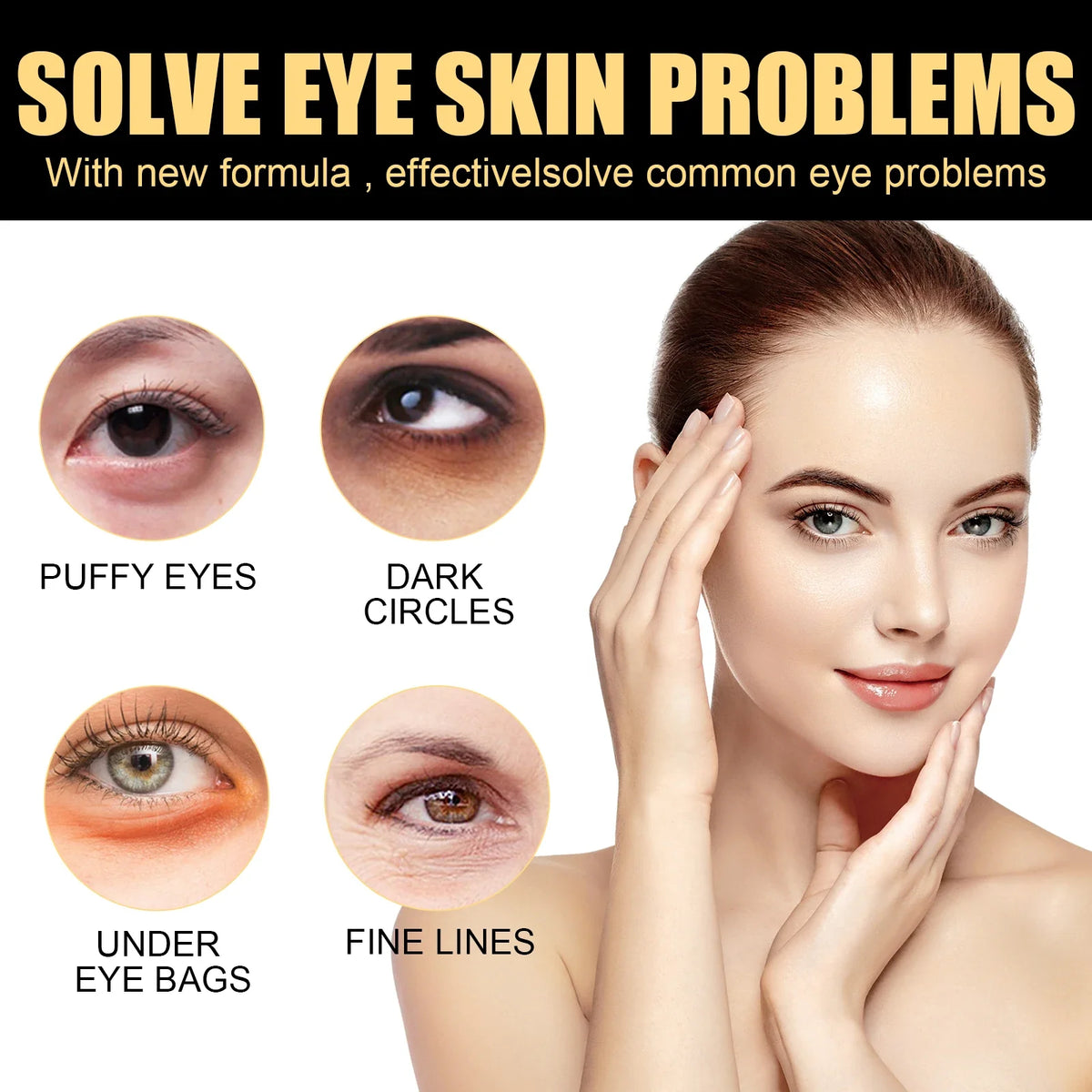 Instant Firming Eye Cream Firming Skin Around Eyes Reduce Dark Circles Eye Bags Moisturizing Eye Massage Cream Skin Care 15ml