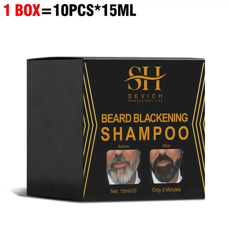 5-20PCS Natural Hair Dye Black Beard Shampoo Beard Paint Men Beard Coloring Dye 5 Minutes Temporary Blackening Moustache Shampoo
