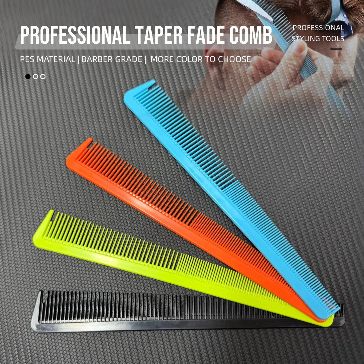 2/8PCS Pro Barber Fade Haircut Combs Anti-static Hair Clipper Combs For Men Wide Fine Tooth Taper Combs Salon Styling Tools