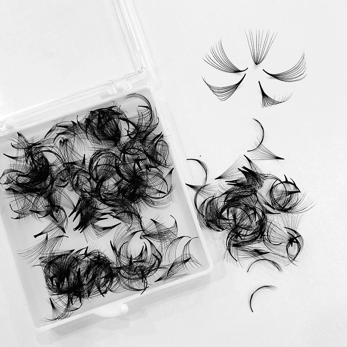 ABONNIE 500 Fans Loose Fan Lashes Extensions 6D-20D 8-18mm Pointy Base Premade Medium Stem Sharp Thin Russian Volume Eyelash