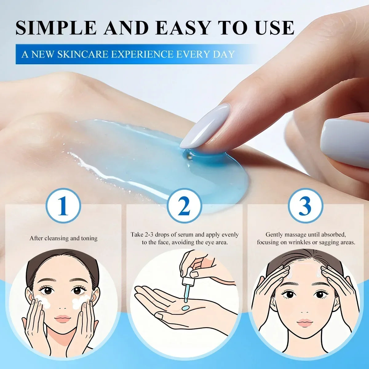 GHK-Cu Copper Peptide SNAP-8 Face Serum Anti Aging Wrinkle Lifting Firming Collagen Boost Hydrating Facial Essence