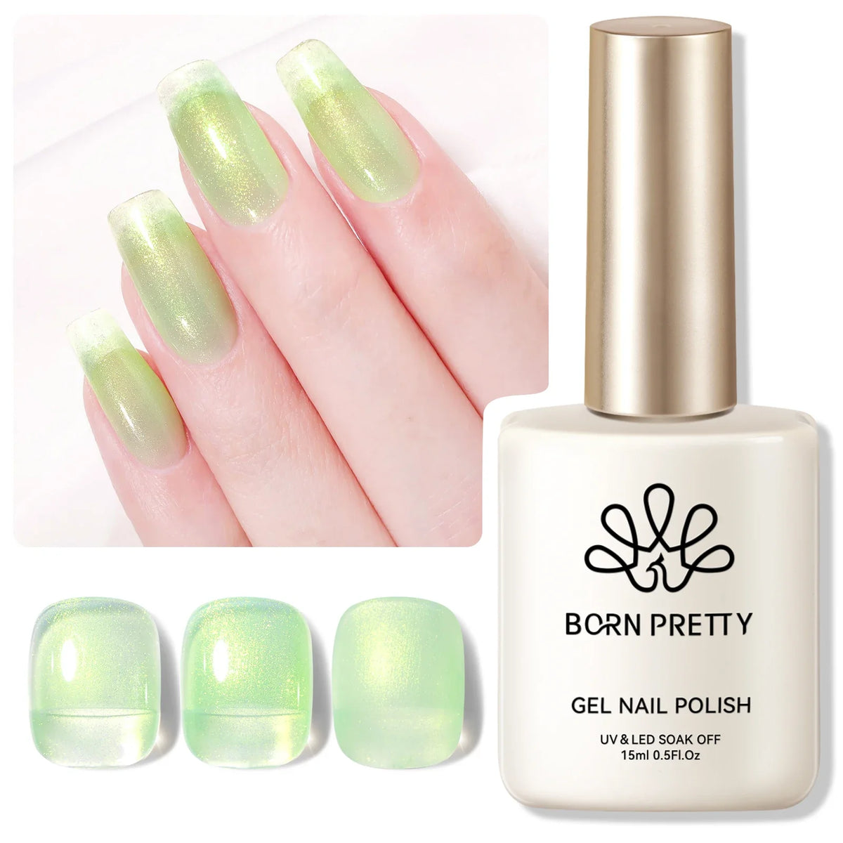BORN PRETTY 15ml Nail Gel Polish Glitter Gorgeous Full Coverage Soak Off UV LED French Nail Art Jelly Nude Pink Varnish