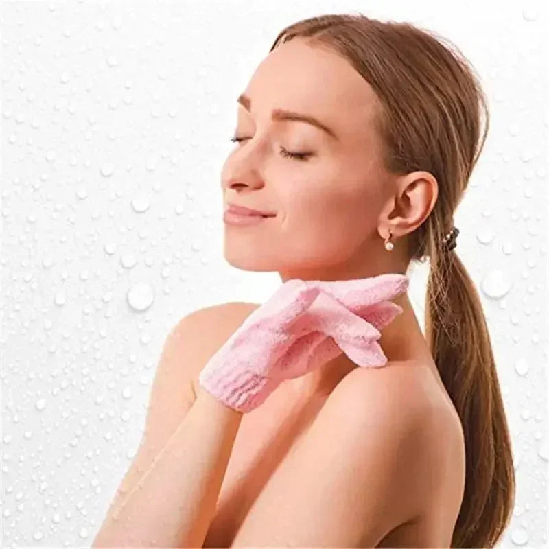 1/2Pcs Five Fingers Bath Gloves Peeling Exfoliating Household Shower Towel Scrub Body Wash Elastic Wipe Back Body Cleaning Tools