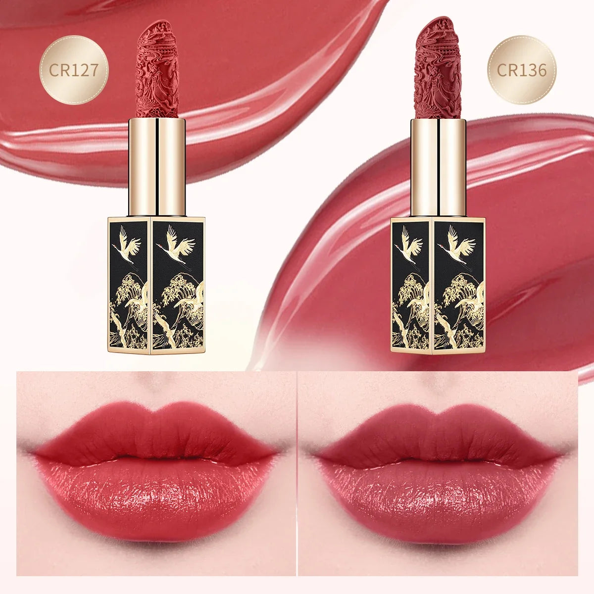 CATKIN Matte Lipstick 2PCS Set Long Lasting for 24H，Lightweight Soft and Ultra Hydrating Lipsticks Infused with Vitamin E
