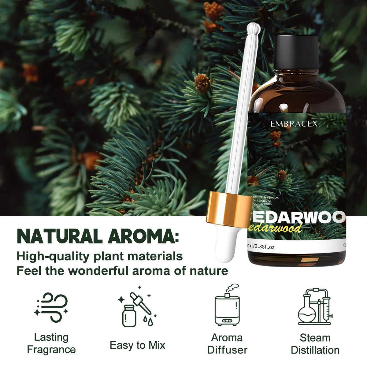 100ml Cedarwood Essential Oil Pure Plant Essential Oil For Humidifier Diffuser Candle Making Home Aroma Gift To Friends