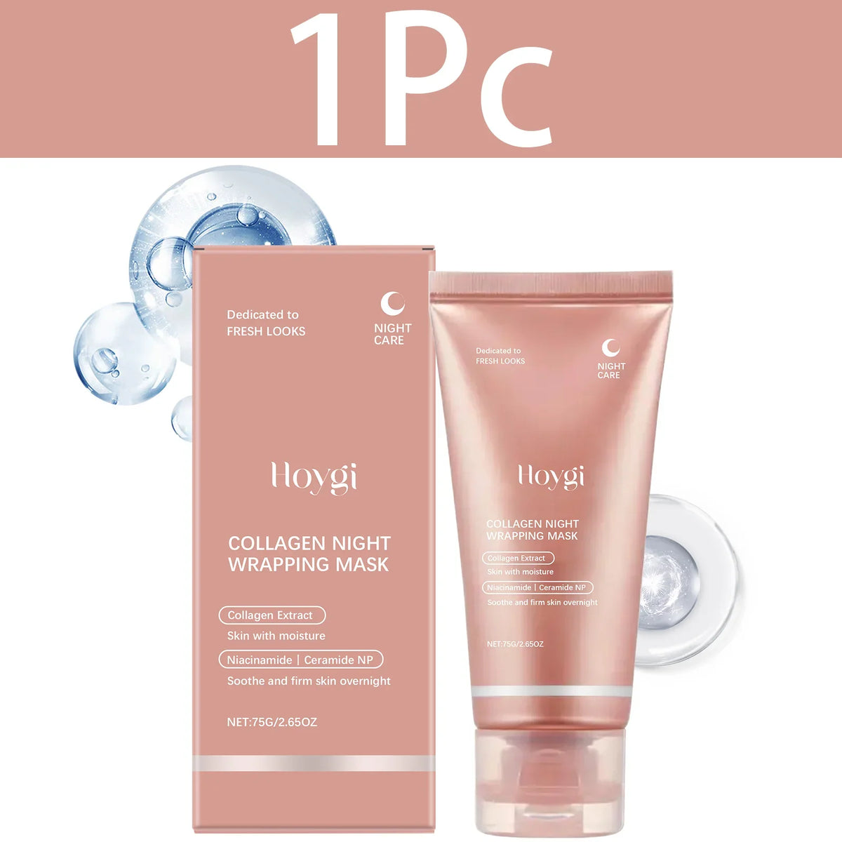 HOYGI Collagen Overnight Wrapping Peel Off Facial Mask Deeply Hydrates Night Care Mask Cream Moisturize Deep Pore Cleansing Mask