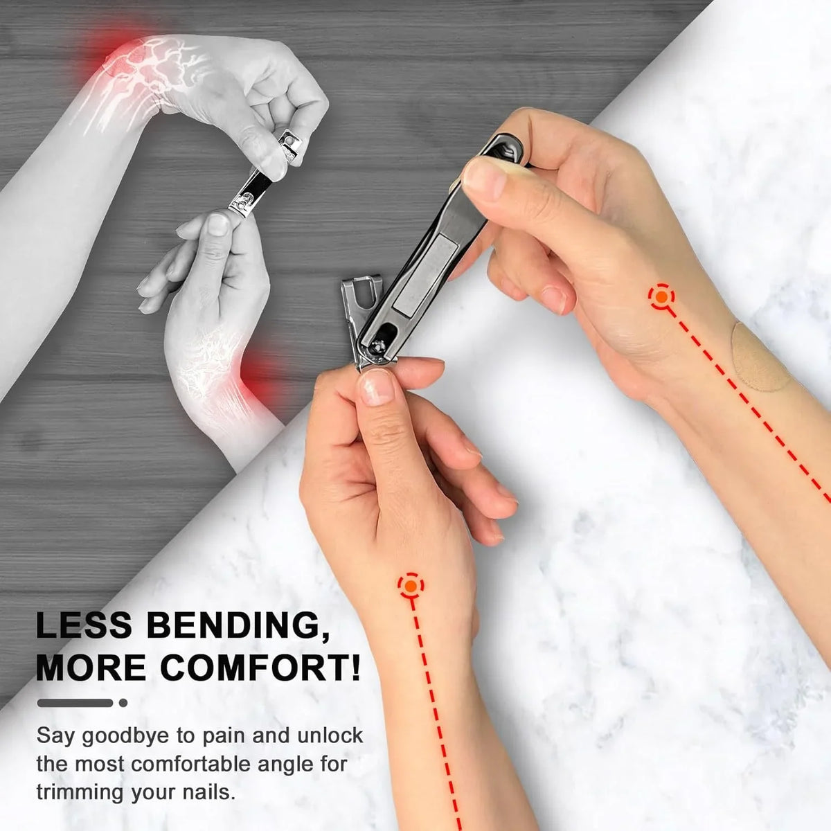 360 Degree Stainless Steel Rotating Nail Clippers Convenient Anti-Splash Multi-Angle Nail Clippers Nail Manicure Tools