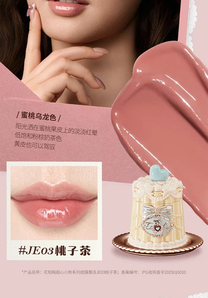 Flowerknows THE SWEETIE BEAR COLLECTION Coating Lip Jelly SOFT Lip gloss,Hydrating Gloss,Moisturizing Tint,Shine & Glow Finish
