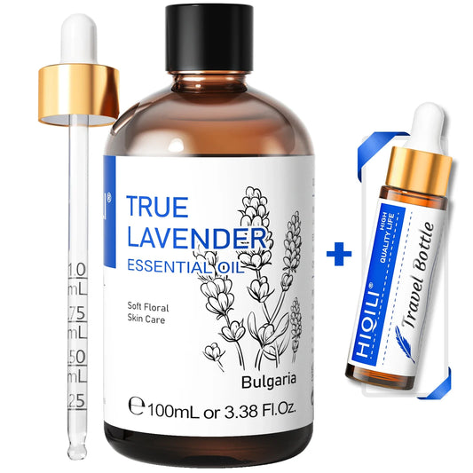 HIQILI 100% Pure Lavender Essential Oil 100ML Aromatherapy Diffuser Oil for Sleep Relaxation Diffuser Massage Skin Care