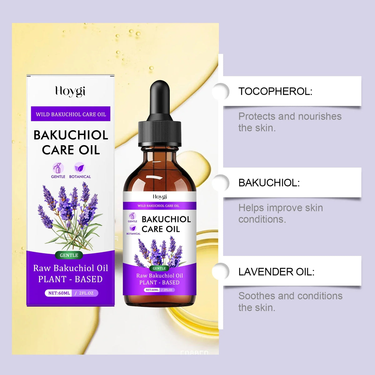 Bakuchiol Essectial Oil Relaxing Fade Fine Lines Brightening Skin Smoothing Facial Body Skin Care Nourish for Sensitive Skin