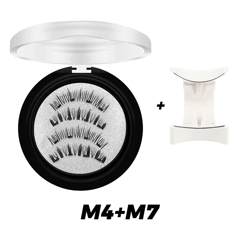 DINGSEN 1 Set Magnetic Eyelashes 3D Natural False Eyelashes Reusable Magnet Clip Set Lashes Extension Makeup Tweezers Lash Set