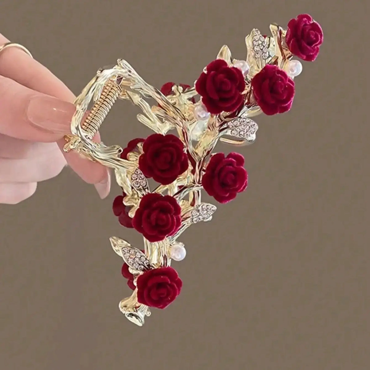 Fashion Antique Roses Hair Claw Clip for Women Stylish Hair Accessory