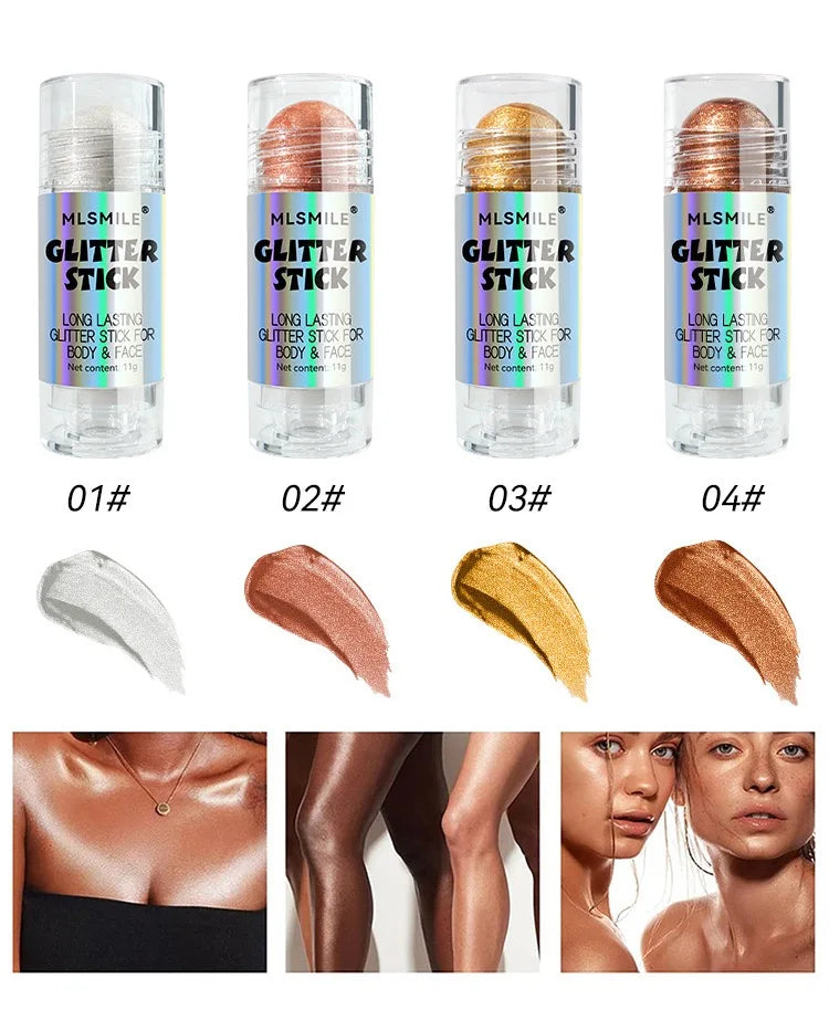 4 Colors Brighten Highlighter Bar Cosmetics Face Contour Bronzer Shimmer Highlighter Stick Body Highlighter Beauty Makeup