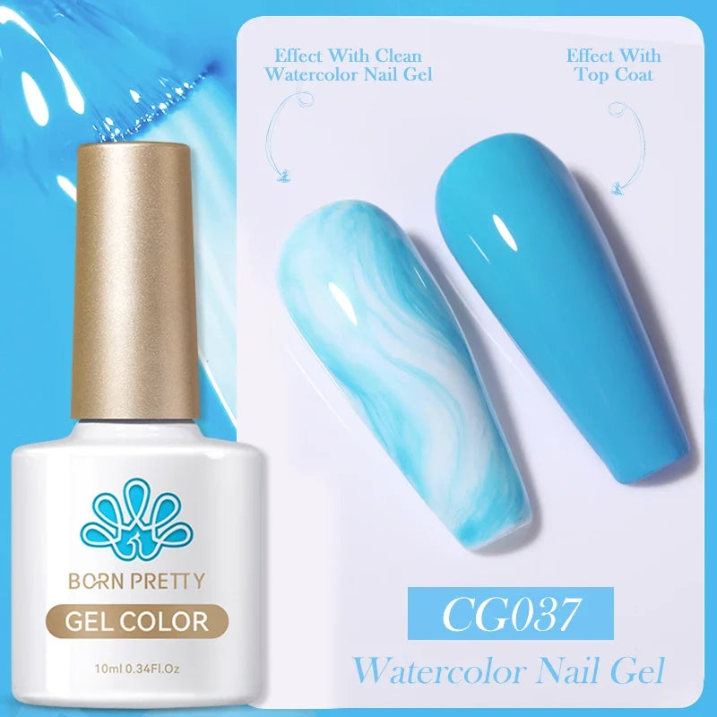 BORN PRETTY 10ml Clear Blooms Gel Polish UV LED Soak Off Nail Art Polish for Spreading Effect Marble Nail Polish Gel Painting