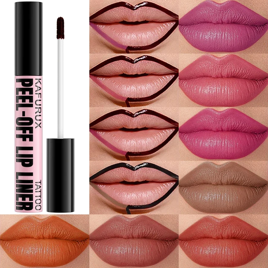 1PC Waterproof Lip Liner Peel Off Lipgloss Long Lasting Matte Lip Tint Pink Brown Contour Tear-off Lip Makeup Lips Stain Gifts