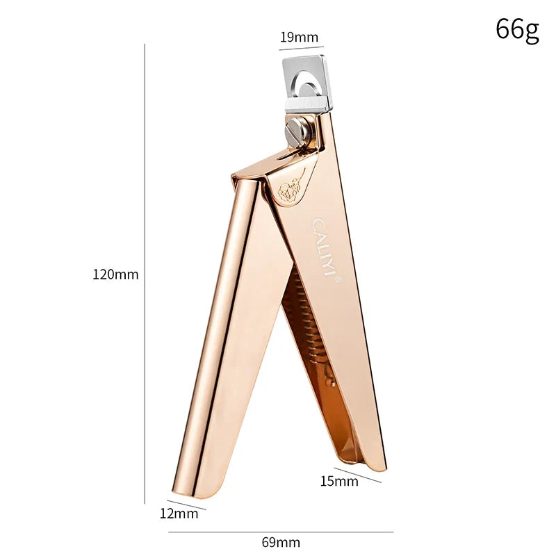 CALIYI Stainless Steel UV Gel False Nail Tips Trimmer Clipper Edge Cutter Nail Art Manicure U Word Rainbow Gold Silver Tools