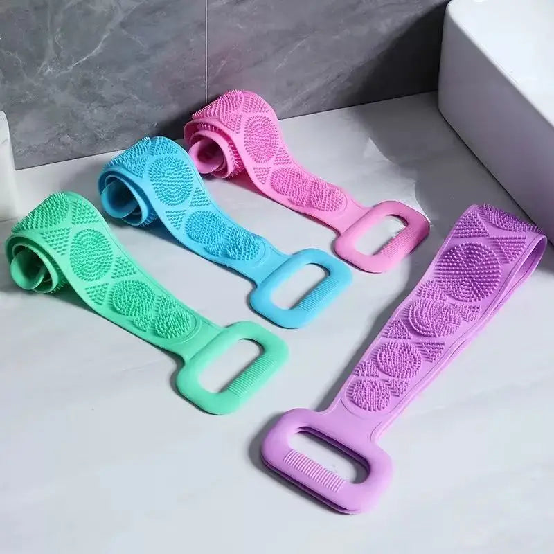 Body Silicone Brush Scrub Body Exfoliating Sponge Brush Bathroom Shower Back Brush Bath Scrub Clean Tool Stain Removal Bath Belt