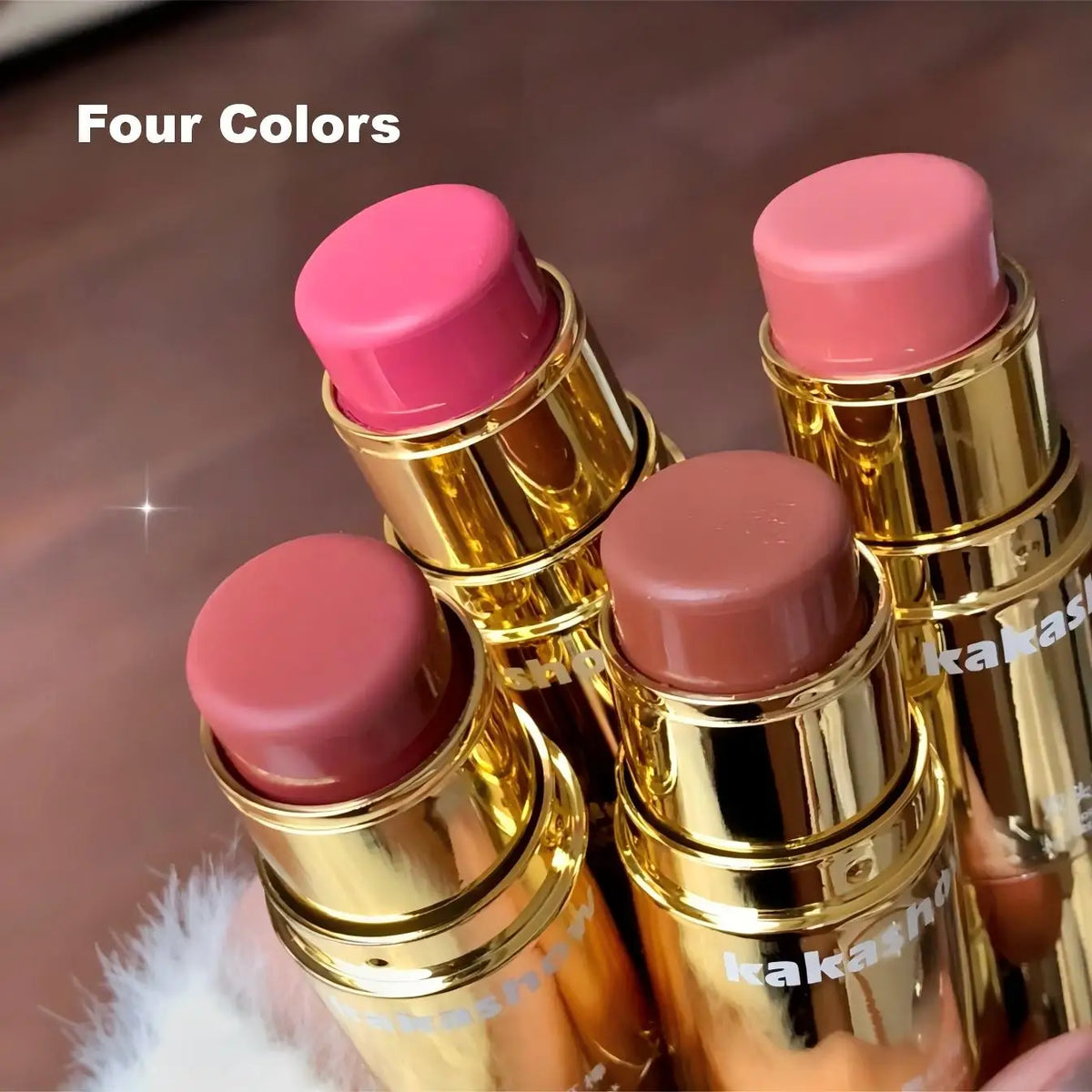 Kakashow Double-Ended Blush Stick Low-Saturation Creamy Blusher Face Rouge for Delicate Natural Finish