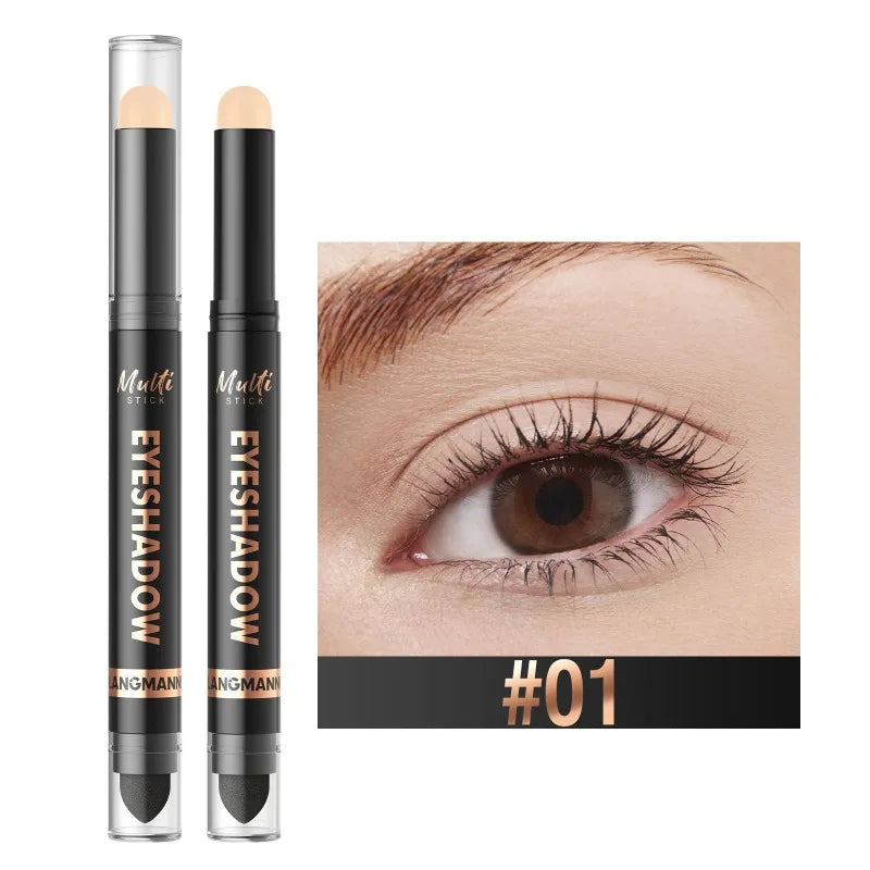 1PC Glitter Brown Eyeshadow Pen Smoky Eyes Makeup Long Lasting Shimmer Matte Lying Silkworm Eyeshadow Pencil Highlighter Stick