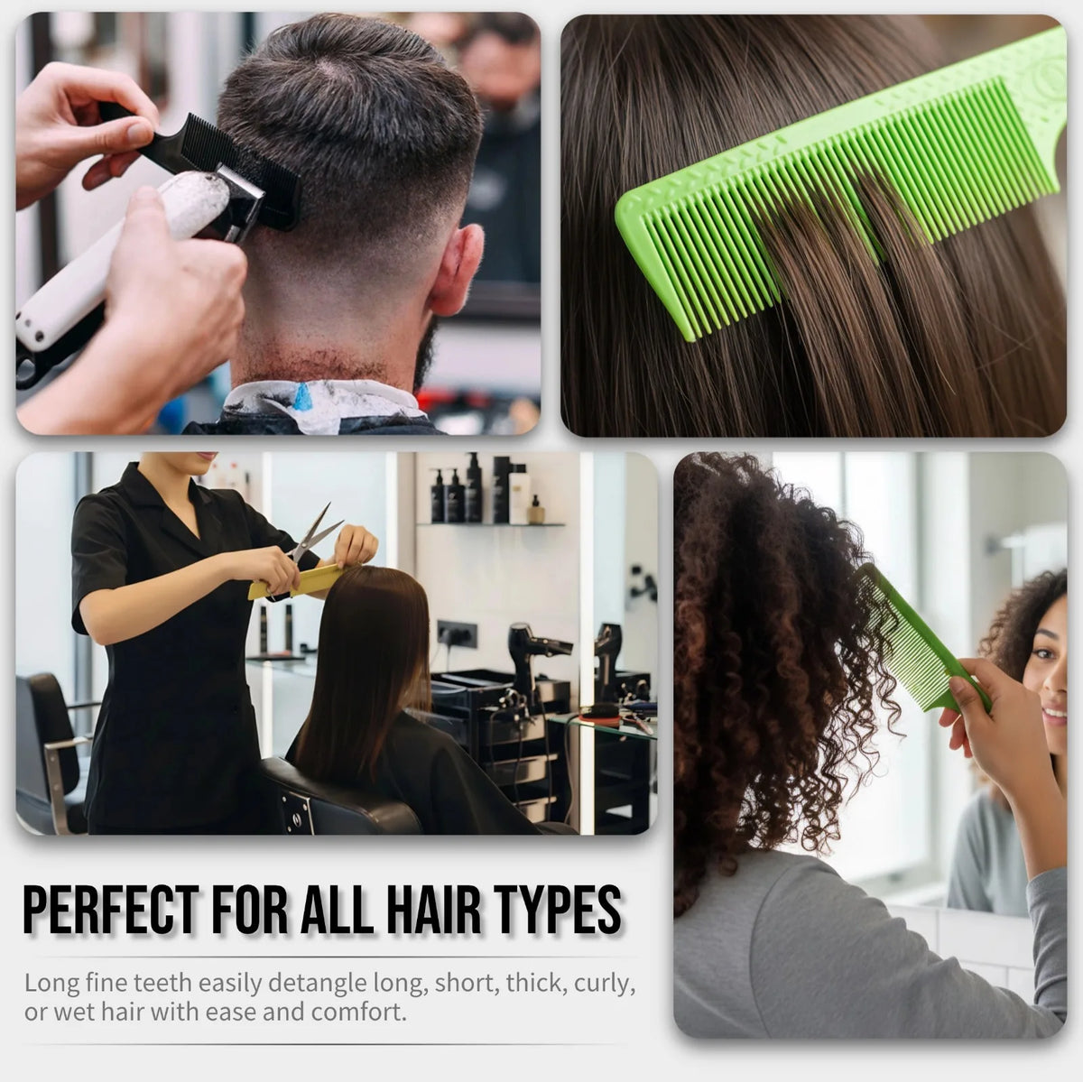 2/8PCS Pro Barber Fade Haircut Combs Anti-static Hair Clipper Combs For Men Wide Fine Tooth Taper Combs Salon Styling Tools