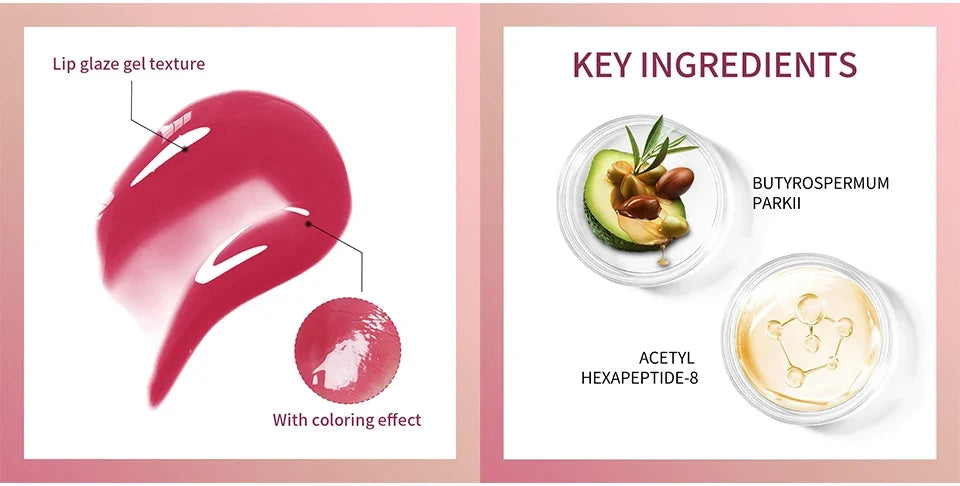 10ml Lip Glaze Moisturizing Jelly Lip Enrichment Oil Lasting Water Light Glass Lip Plump Oil Remove Line Lip Protection Serum