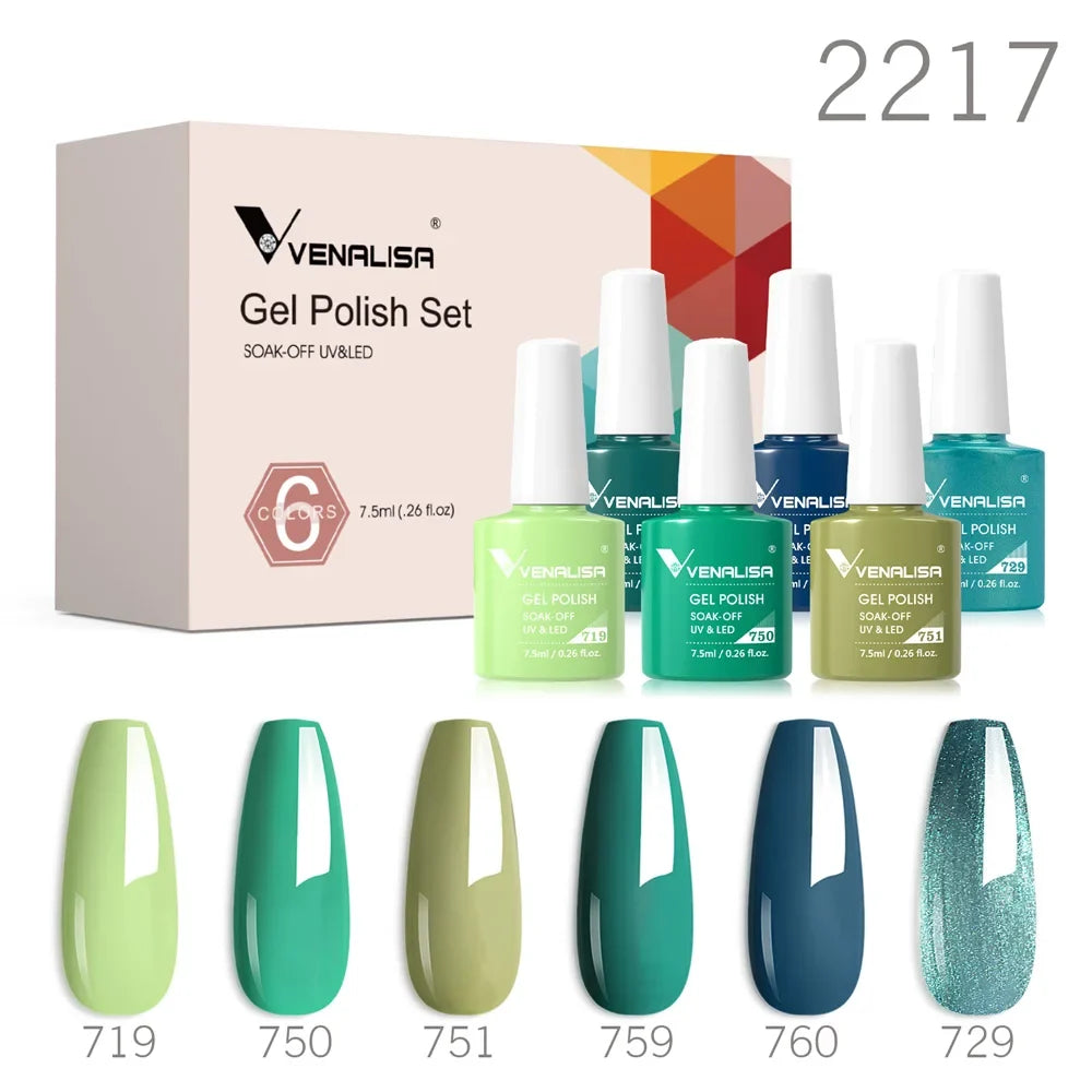 6pcs Venalisa Construction Gel Kit Stronger Jelly Color Reinforce Natural Nail Varnish Rubber Base Color Series Nude Collection
