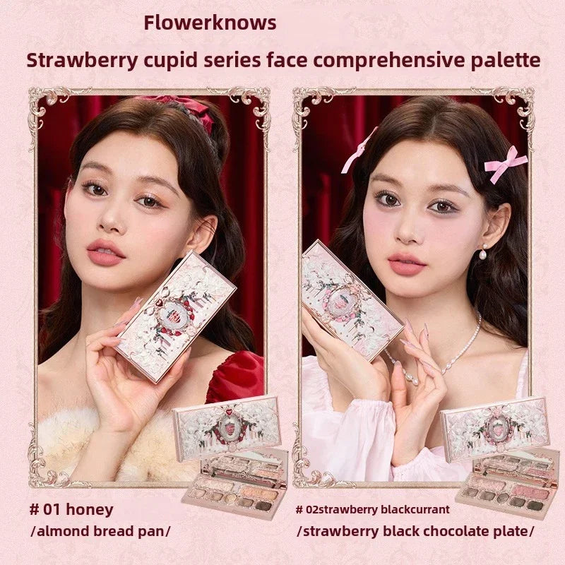 Flower Know Strawberry Cupid Box Collection Make Up Sets Cosmetics Full Set Palette Pressed Powder Blush Lipstick Mystery Box