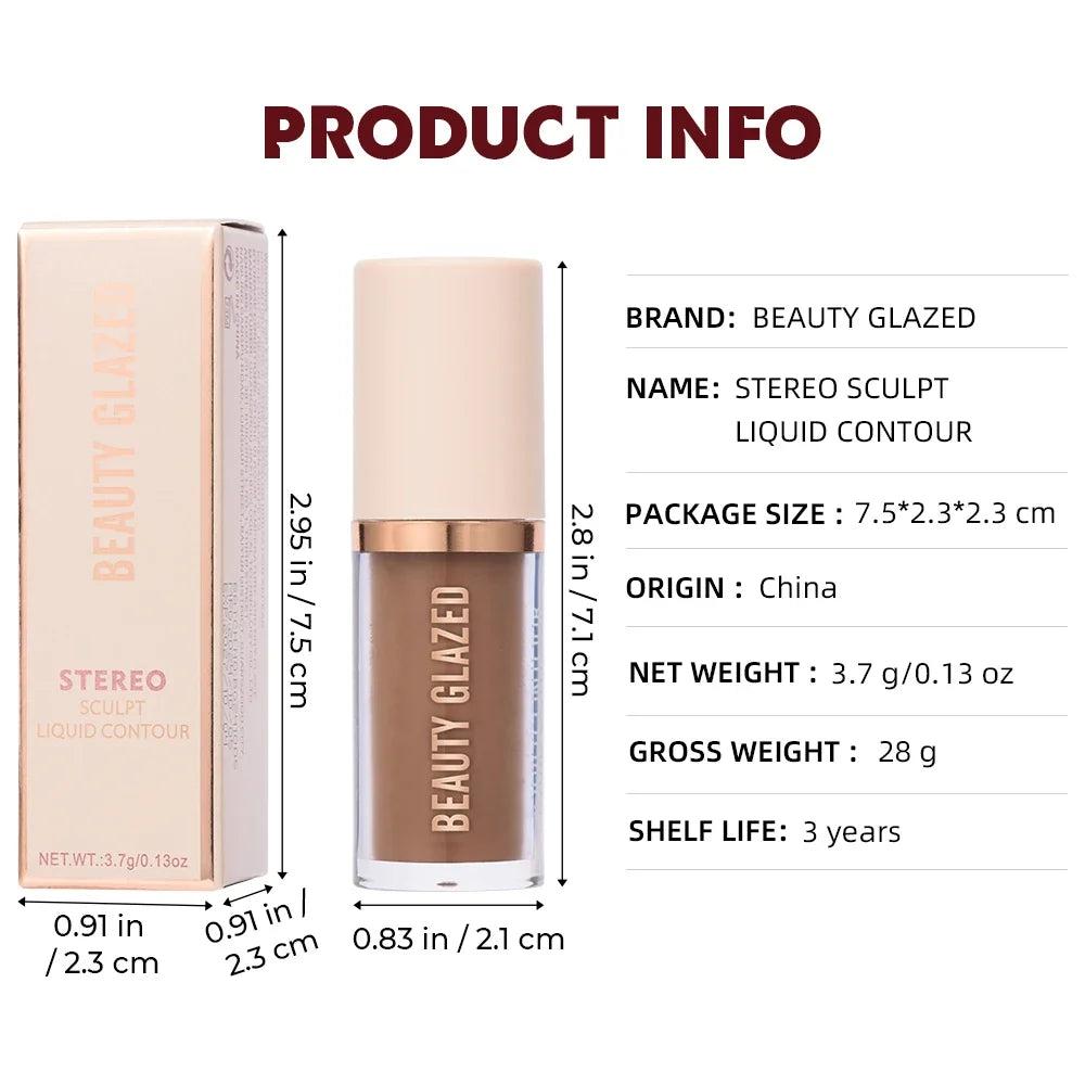 BEAUTY GLAZED Liquid Contour Natural Weightless Long-wearing Smudgeproof Bronzer Face Cosmetics