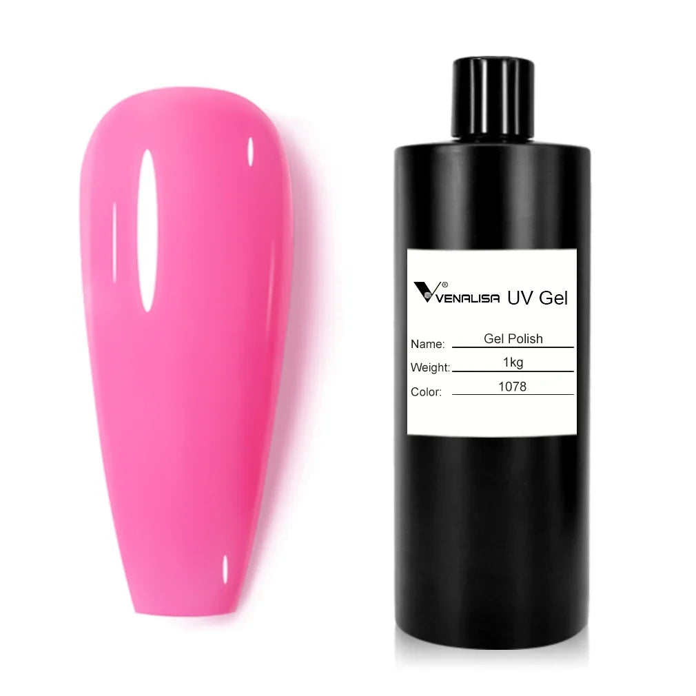 #1004 Nude PinkJelly 1kg Big Volume VENALISA Wholesale Super Quality Soak Off UVLED Semi Permanent Pastel Varnish Nail Salon Use
