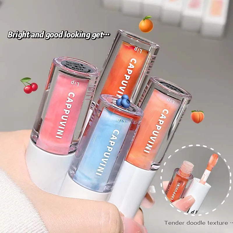 Clear Grey Purple Lip Gloss Temperature Changing Waterlight Mirror Lip Glaze Crystal Tint Plumper Moisturizing Lip Oil Makeup