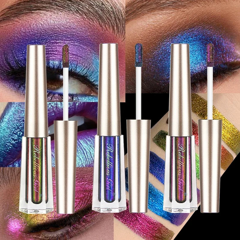Chameleon EyeshadowsDiamond Glitter Liquid Eyeshadow StickHighly Pigmented Metallic Shimmering Long Lasting Shine All Makeup