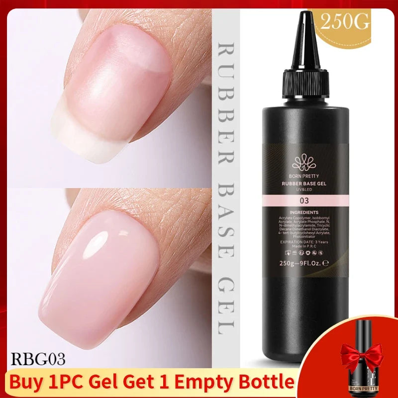 BORN PRETTY 250g Super Top Coat Gel Nail Polish Base Gel Matte Top Coat Semi-Permanent Varnish Soak Off Nail Art Functional Gel