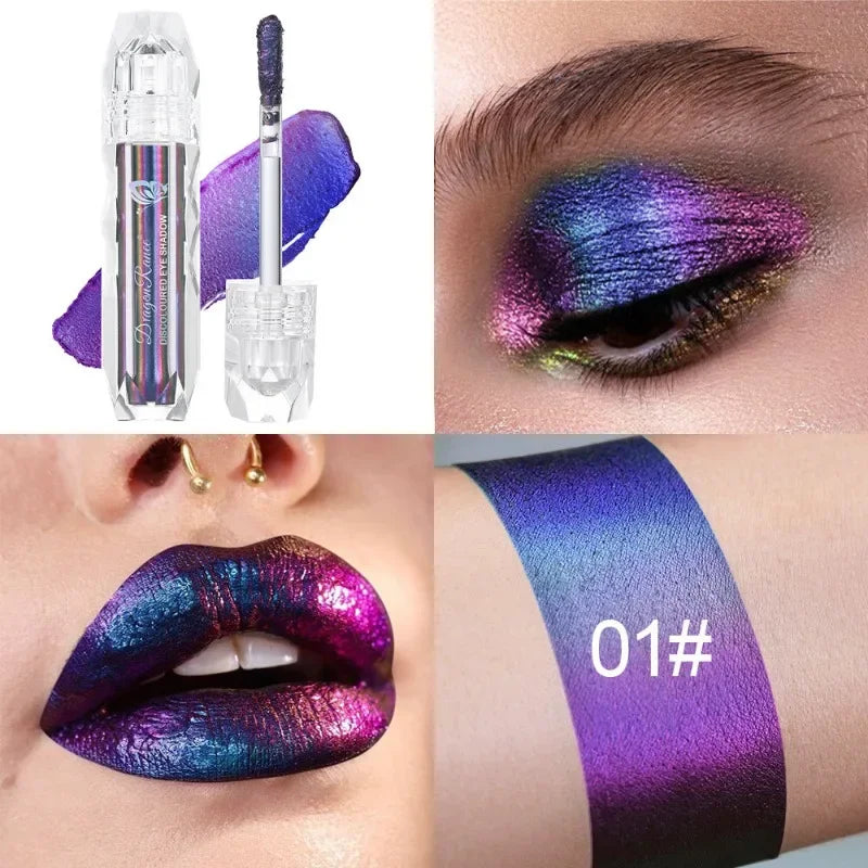 Chameleon Liquid Eyeshadow Metal Chameleon Makeup Lipgloss Shimmer Pigment Glitter Eye Shadow Lipstick Shine Diamond Eyeshadow
