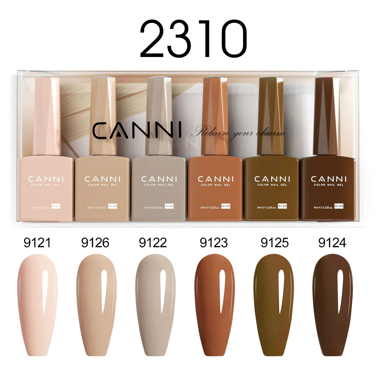6pcs/kit CANNI Gel Nail Polish TPO FREE Nails Semi Transparent Jelly Pink Collection Soak Off UV LED Gel Diamond Top Coat Set
