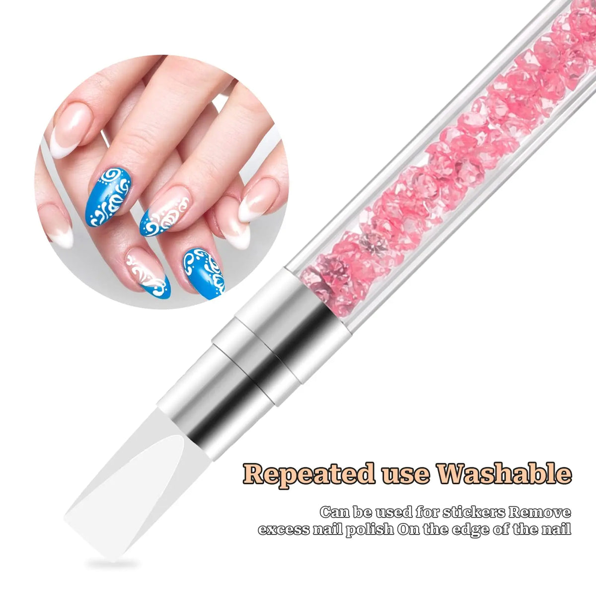 5 Pcs Nail Art Sculpture Pen Dual Tipped Silicone Nail Tools Nail Art Acrylic Pen Silicone Brushes for Resin