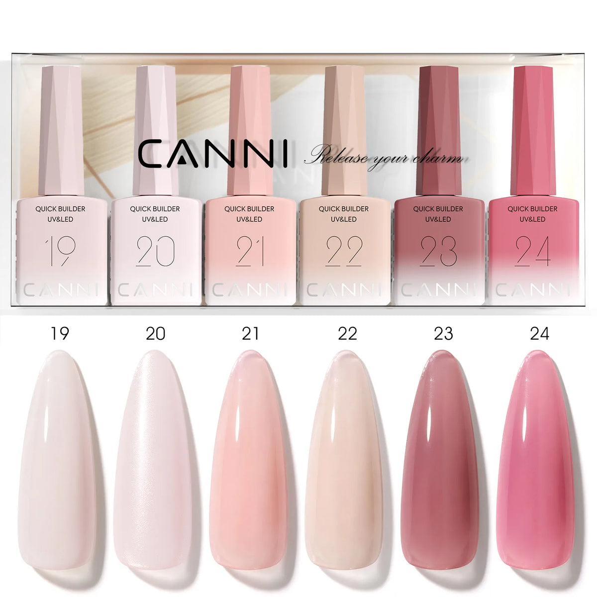9ml*6pcs CANNI Nail Gel Polish Set TPO FREE Jelly Nude Pink Rubber Base Reinforce UV Construction Gel Soak off UV LED Gel Kit