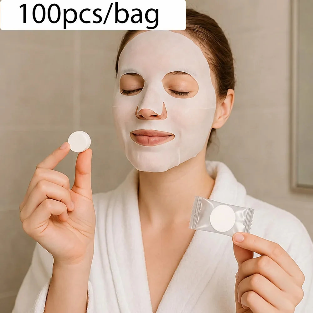 50/100 Pieces Compressed Disposable Facial Mask Portable Non-woven Face Mask DIY Skin Care Tool For Home Beauty Accessories