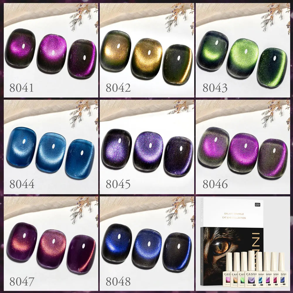 CANNI Cat Eye Gel Nail Polish TPO Free Galaxy Glitter Diamond Sparkle Gorgeous Color Soak Off UV LED Gel For Man Nail Design Gel