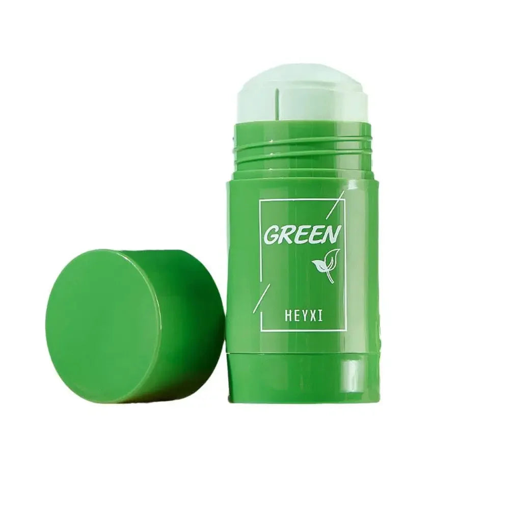 Green Tea Eggplant Solid Mask Deep Cleansing Oil Control Balance Antioxidan Shrink Pores Remove Blackheads Refreshing  Mud Mask