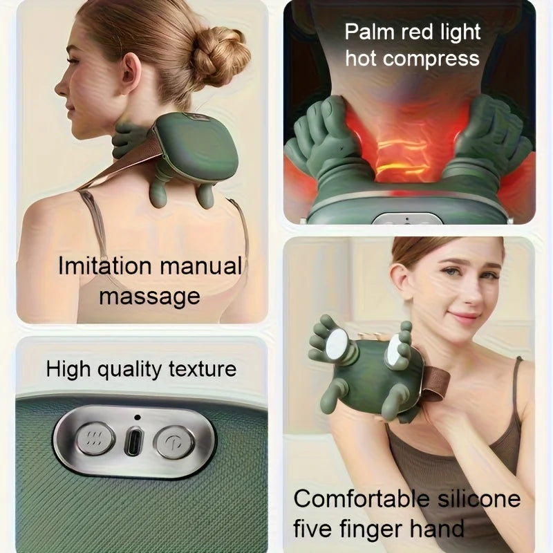Bionic Neck Shoulder Massager N7 Kneading Massager Shawl 3-Level Modes Neck Cervical Waist Leg Body Muscles Massage Pillow