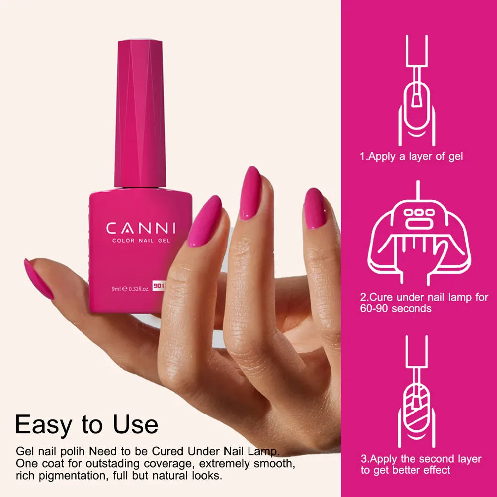6pcs*9ml HEMA TPO FREE Nail Gel Polish CANNI Semi Permanent Jelly Pink Nude Color Gel Varnish Great Coverage UV LED Lacquer
