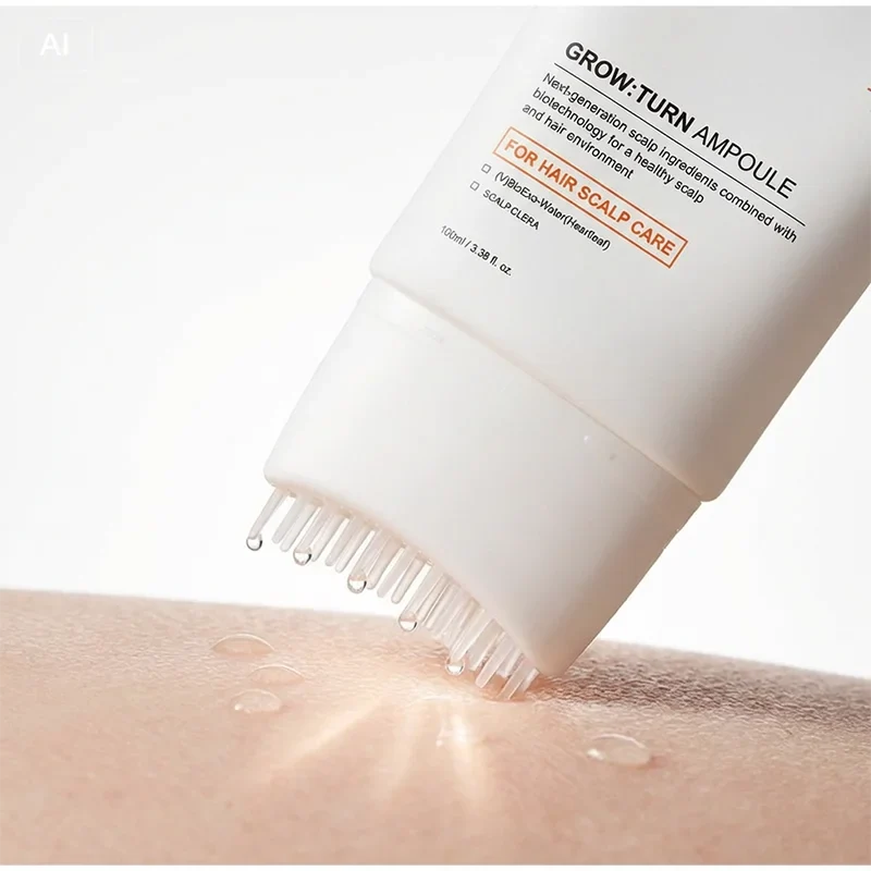 Hair Serum With Built-In Brush,Hair Nourishing Strengthening Essence,Improve Scalp Environment,Scalp Massager,Korean Hair Care