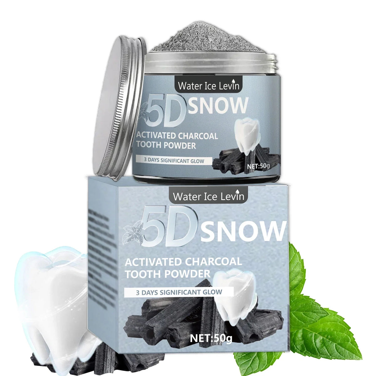 Bamboo Charcoal Teeth Whitening Powder - Natural Whitening and Deep Cleaning for Men and Women, Freshens Breath, Daily Use Toothpaste, 1 Piece