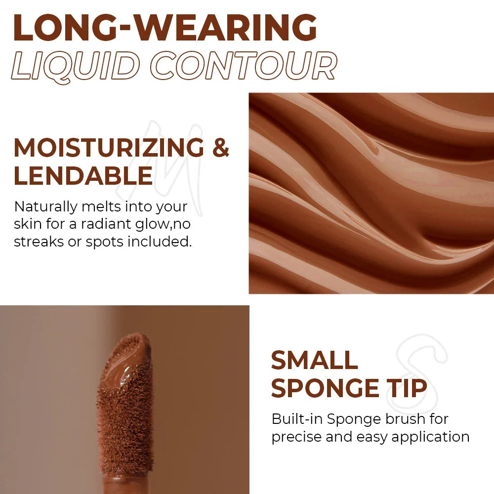 BEAUTY GLAZED Liquid Contour Natural Weightless Long-wearing Smudgeproof Bronzer Face Cosmetics