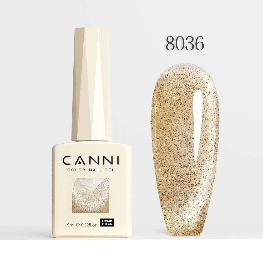CANNI TPO/HEMA FREE Cat Eye Gel Nail Polish 9ml 48 Colors High Gloss UV-Removable Nail Art for Salon & DIY Manicure