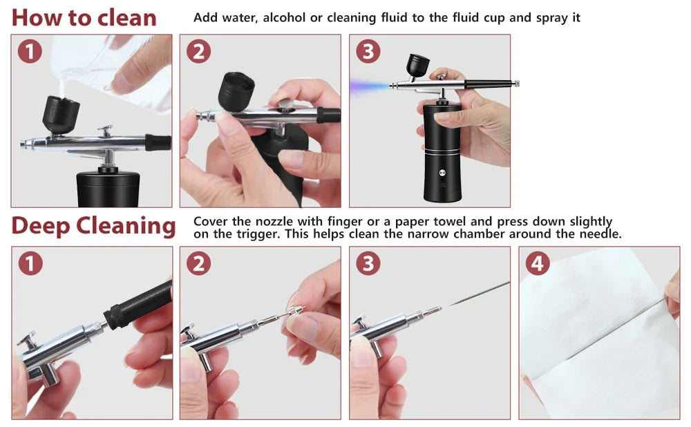 Airbrush Nails Compressor for Painting Makeup Portable Mini Cordless Airbrush Spary Gun for Nail Art Tattoo Cake Decor Painting